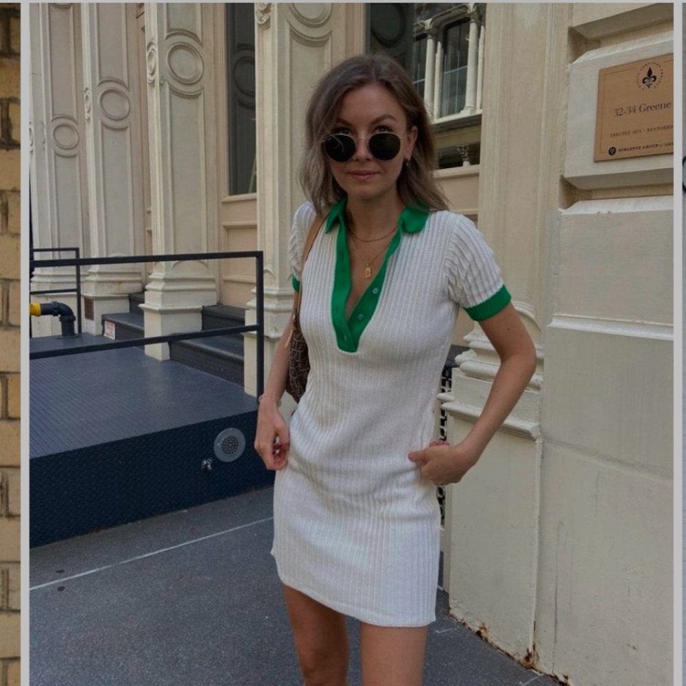TENNIS TIME X RUE STIIC EXCLUSIVE - SERENA MINI KNIT DRESS - WHITE